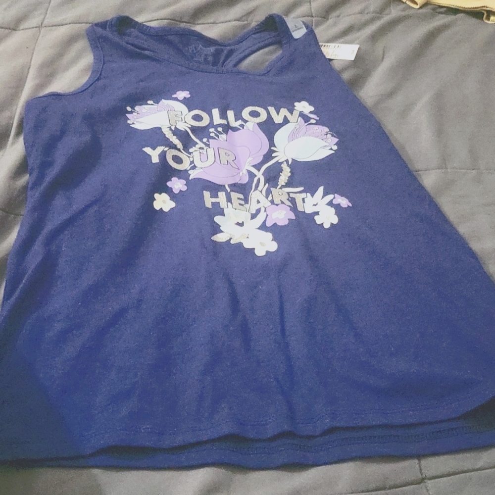 Sleeveless top for girls size large Navy blue new.